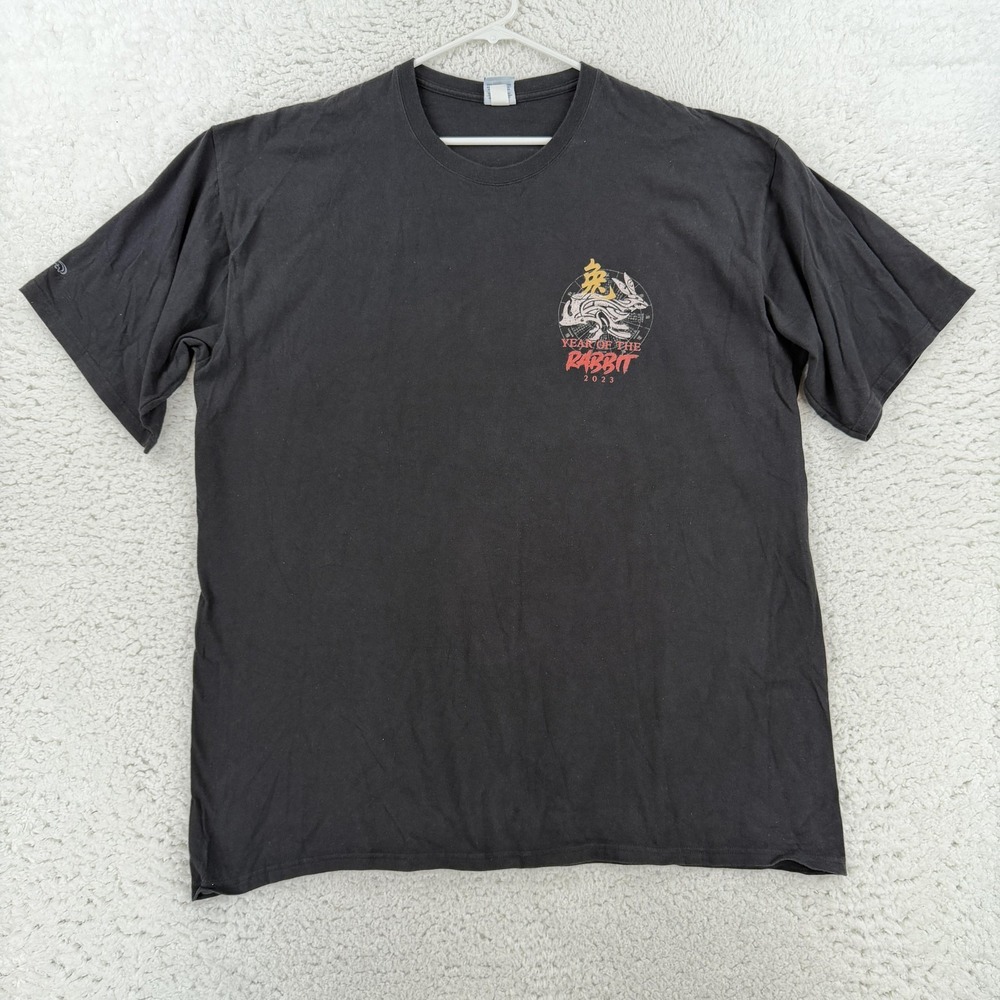 Crazy Shirts Shirt Mens 2XL Black Year Of The Rabbit 2023 Graphic Tee T-Shirt